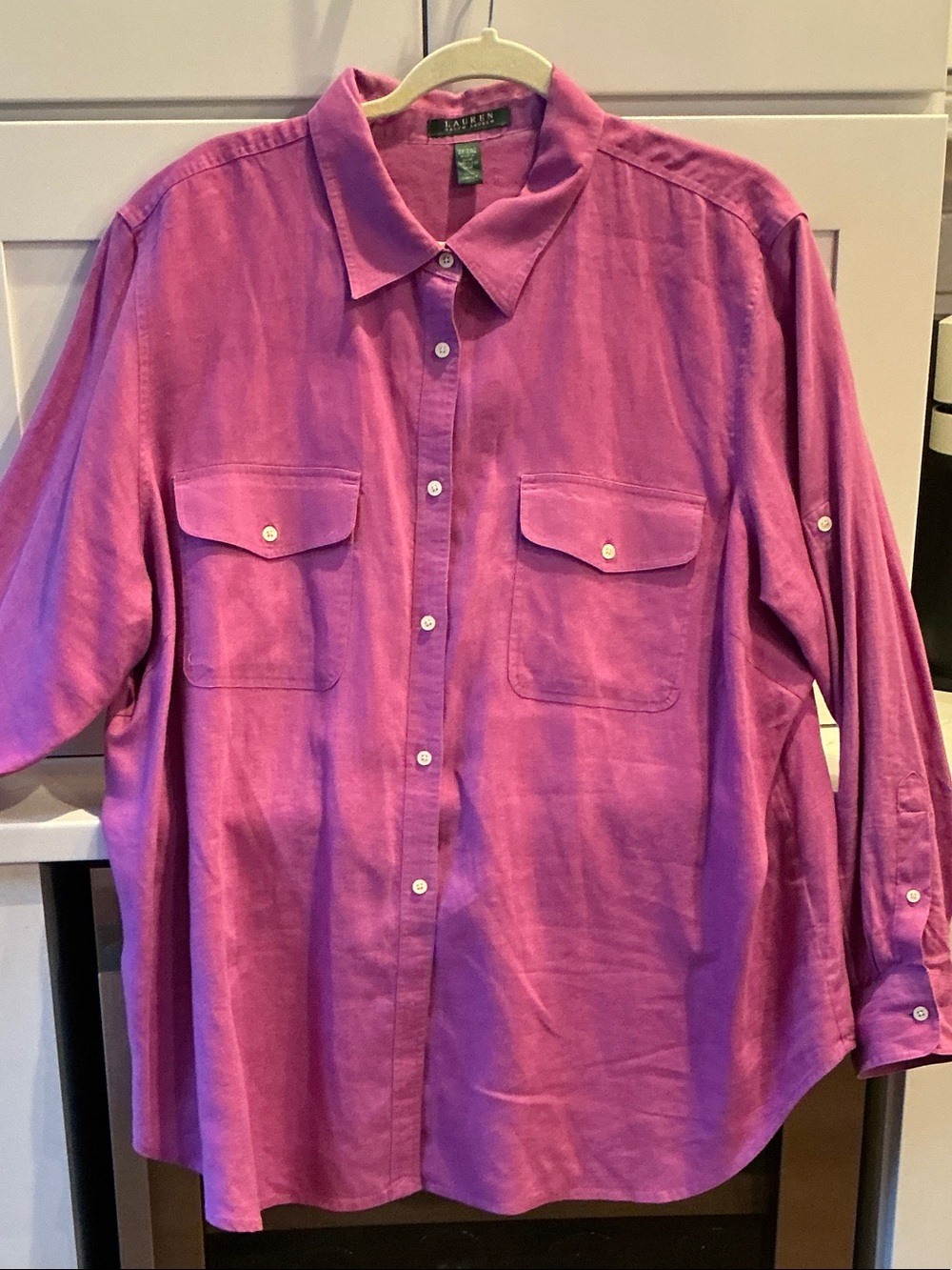 Ralph Lauren Magenta Button-Front Men's Shirt